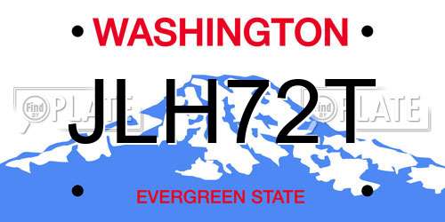 JLH72T Washington License Plate