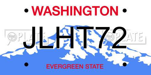 JLHT72 Washington License Plate
