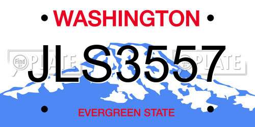 JLS3557 Washington License Plate