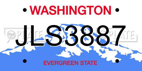 JLS3887 Washington License Plate