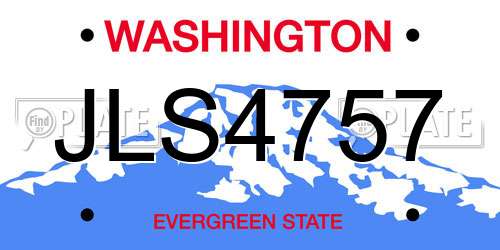 JLS4757 Washington License Plate