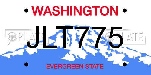 JLT775 Washington License Plate