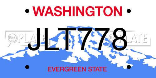 JLT778 Washington License Plate