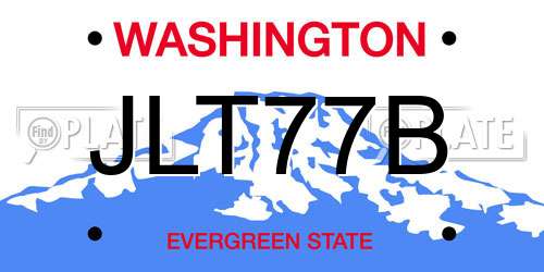 JLT77B Washington License Plate