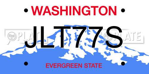 JLT77S Washington License Plate