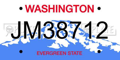 JM38712 Washington License Plate