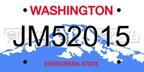 JM52015 Washington License Plate
