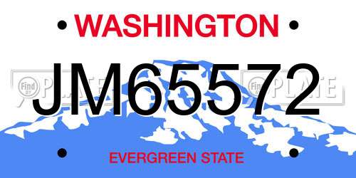 JM65572 Washington License Plate