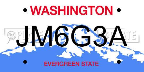 JM6G3A Washington License Plate