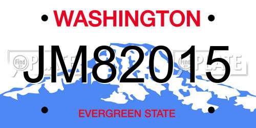 JM82015 Washington License Plate