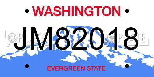 JM82018 Washington License Plate