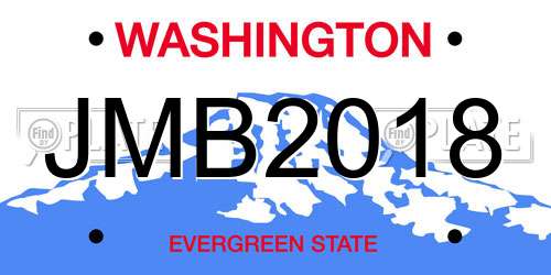 JMB2018 Washington License Plate