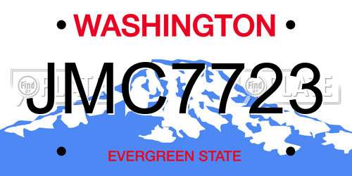 JMC7723 Washington License Plate