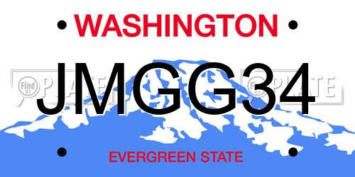 JMGG34 Washington License Plate