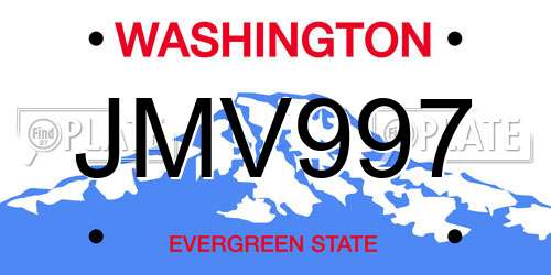 JMV997 Washington License Plate