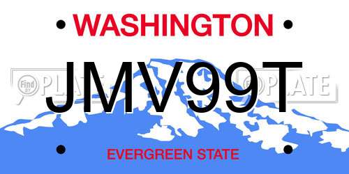 JMV99T Washington License Plate
