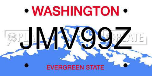 JMV99Z Washington License Plate