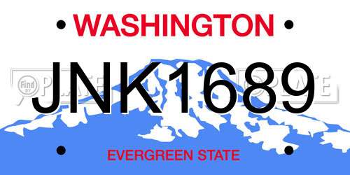 JNK1689 Washington License Plate