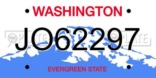 JO62297 Washington License Plate