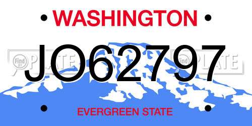 JO62797 Washington License Plate