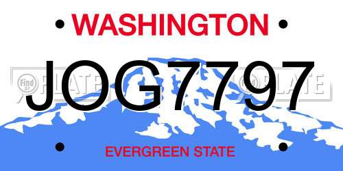 JOG7797 Washington License Plate