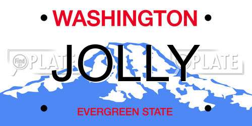 JOLLY Washington License Plate