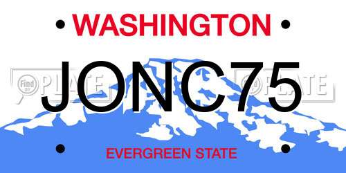 JONC75 Washington License Plate