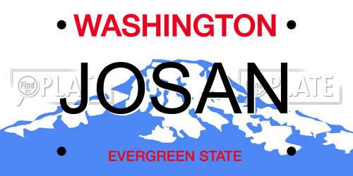 JOSAN Washington License Plate
