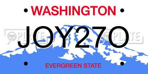 JOY27O Washington License Plate