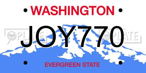 JOY770 Washington License Plate