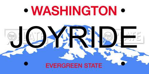 JOYRIDE Washington License Plate