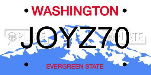 JOYZ70 Washington License Plate