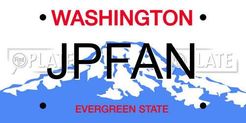 JPFAN Washington License Plate