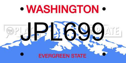 JPL699 Washington License Plate