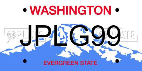 JPLG99 Washington License Plate