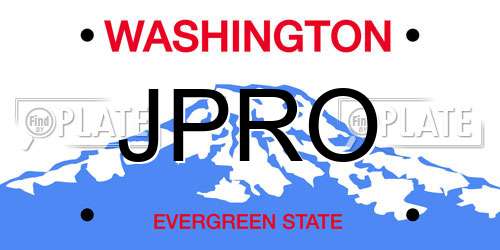JPRO Washington License Plate