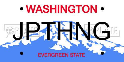 JPTHNG Washington License Plate
