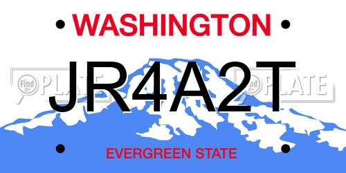 JR4A2T Washington License Plate