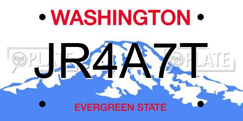 JR4A7T Washington License Plate