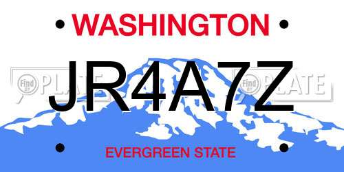 JR4A7Z Washington License Plate