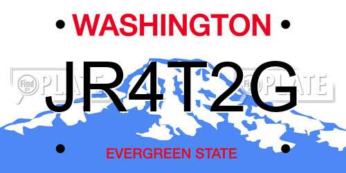 JR4T2G Washington License Plate
