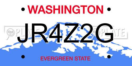 JR4Z2G Washington License Plate