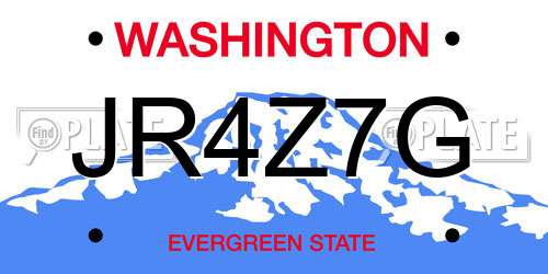 JR4Z7G Washington License Plate