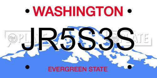 JR5S3S Washington License Plate