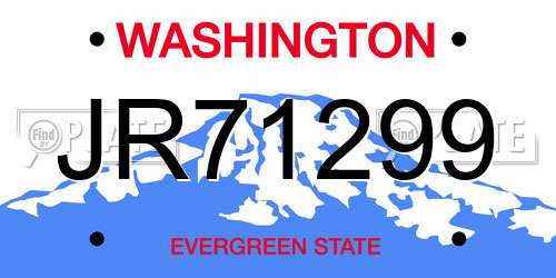 JR71299 Washington License Plate