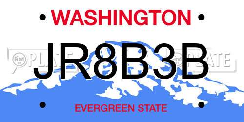 JR8B3B Washington License Plate