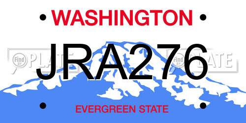 JRA276 Washington License Plate