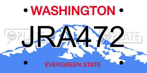JRA472 Washington License Plate