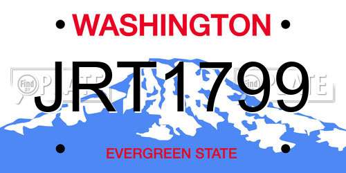JRT1799 Washington License Plate