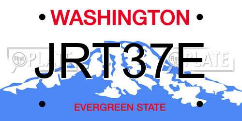 JRT37E Washington License Plate